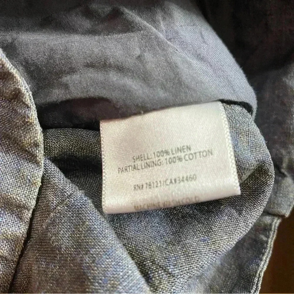 EILEEN FISHER Dapple Gray Rumpled Linen Delave Shaped Jacket blazer - Picture 4 of 5